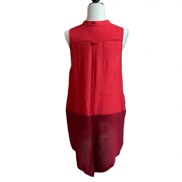 Rag & Bone Silk Two Toned Red Dress Tunic Size 4 - Picture 13 of 16